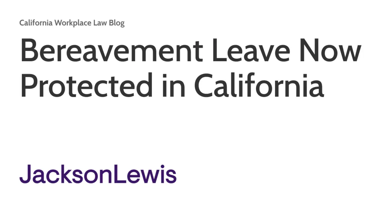 Bereavement Leave in California