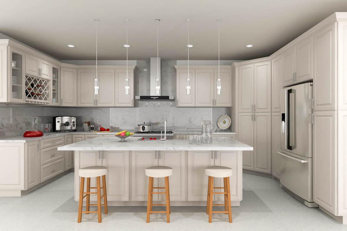 Taupe Kitchen Cabinets